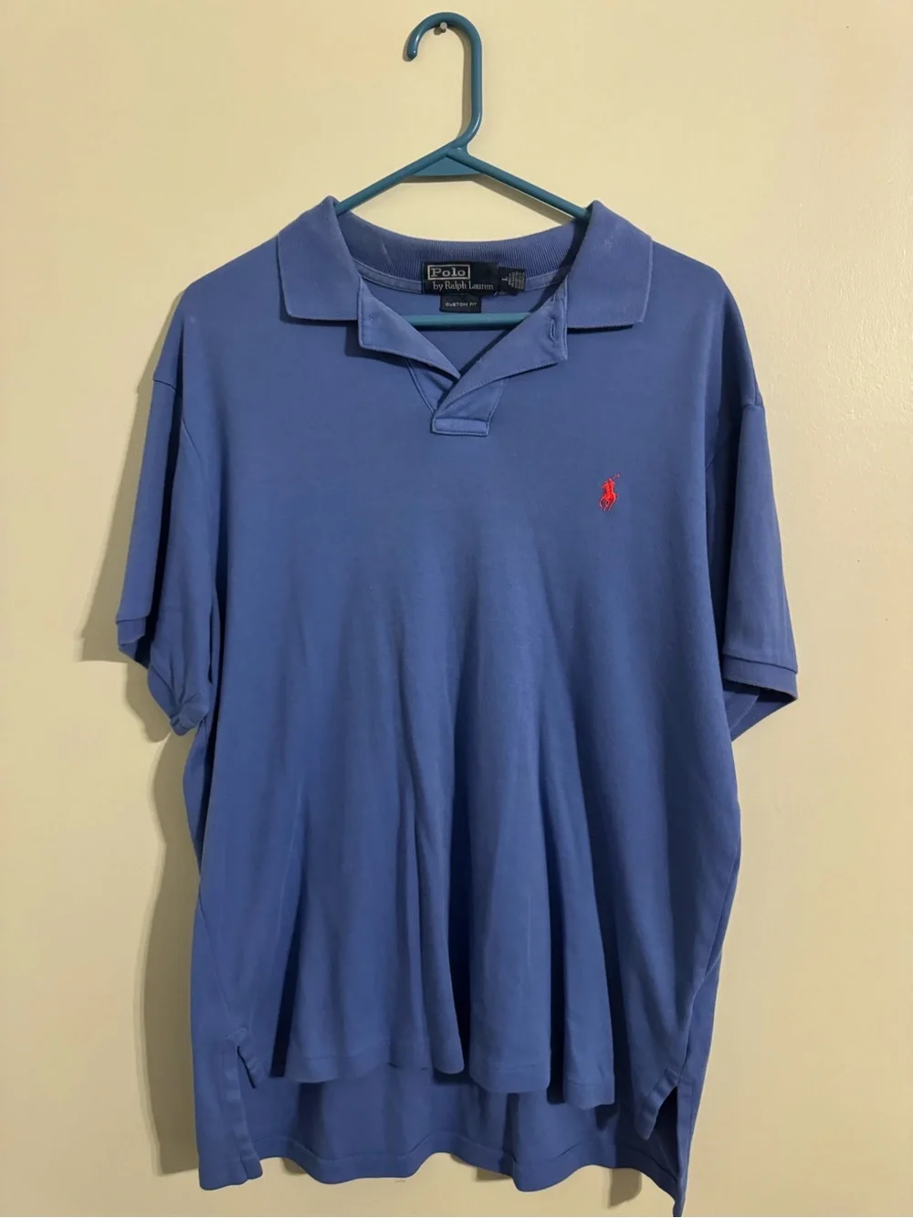 Ralph Lauren Blue Polo with Red Pony Embroidery